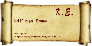 Kánya Emma névjegykártya